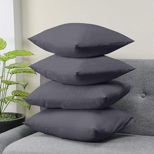 Utopia Bedding Pillow Cases 4 Pack- Standard Size 50x75 cm - 100% Brushed Microfiber Pillowcases with Envelope Closure - Wrinkle, Fade, Stain Resistant Pillow Cases - Grey